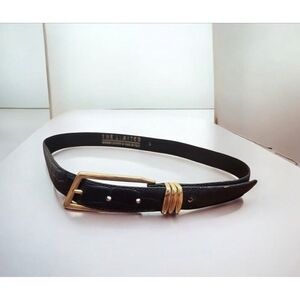 Limited Black Leather Belt Sz L Wide Made In Italy